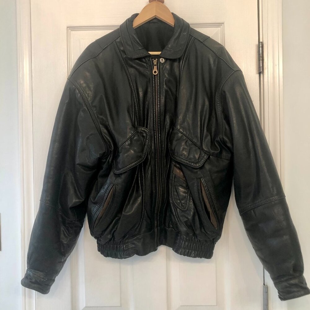 Vintage Men's Paris Dakar Sturdy Dark Chocolate Leather Lined Moto Jacket